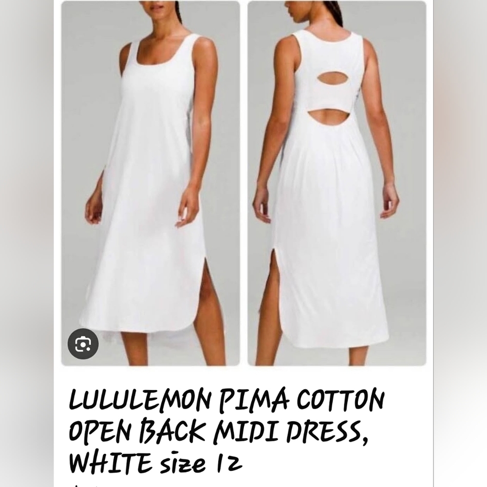 lululemon athletica White Open-Back Pima Cotton Midi Dress